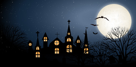 Halloween night sky autumn backgroundのイラスト素材