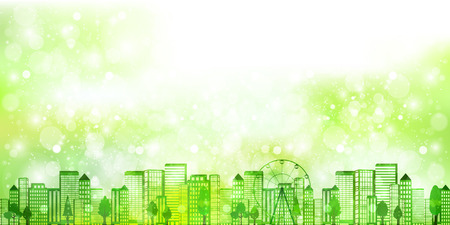 City fresh green eco backgroundのイラスト素材