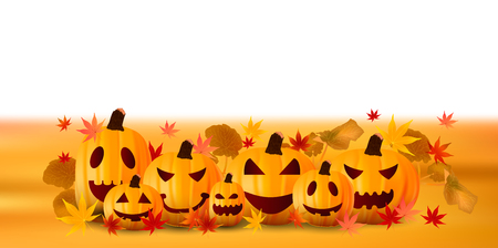 Halloween pumpkin autumn backgroundのイラスト素材