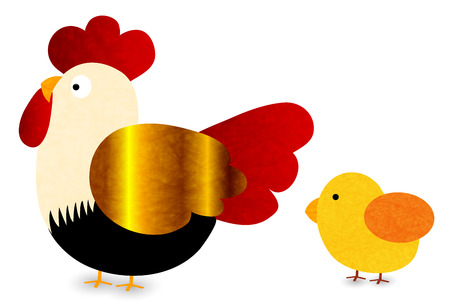 Rooster chicken greeting card iconのイラスト素材