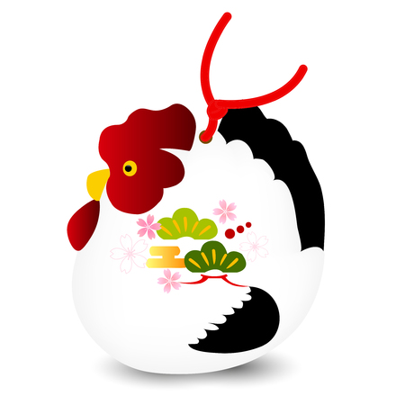 Rooster chicken greeting card iconのイラスト素材