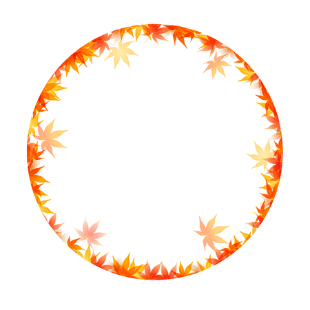 Autumn leaves autumn circle iconのイラスト素材