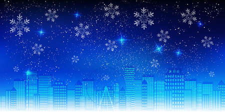 Christmas snow urban backgroundのイラスト素材