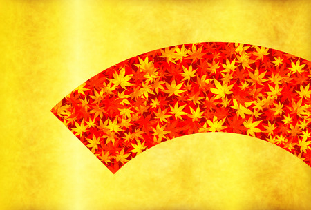 Autumn leaves autumn Japanese paper backgroundのイラスト素材