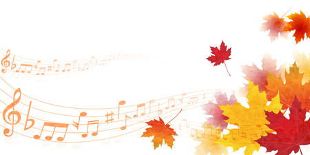 Autumn leaves autumn landscape backgroundのイラスト素材