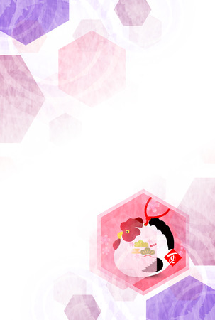 Rooster New Year's greeting card paper backgroundのイラスト素材
