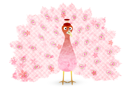 Rooster peacock New Year's card iconのイラスト素材