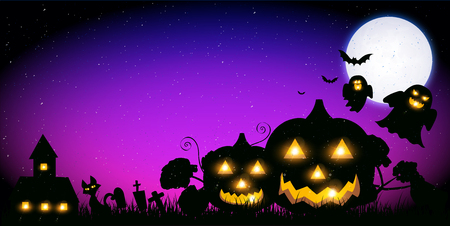 Halloween pumpkin ghost backgroundのイラスト素材