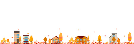 Autumn leaves fall family backgroundのイラスト素材