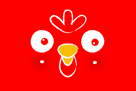 Rooster chicken greeting card backgroundのイラスト素材