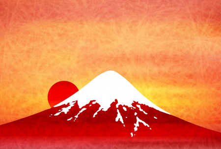 Fuji Japanese paper greeting card backgroundのイラスト素材