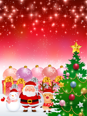 Christmas snow Santa backgroundのイラスト素材