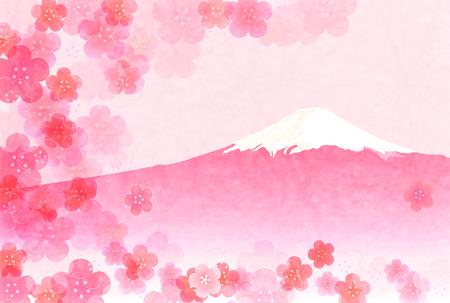 Fuji plum New Year's card backgroundのイラスト素材