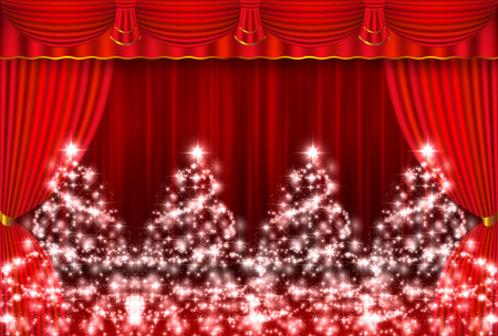 Christmas snow curtain backgroundのイラスト素材