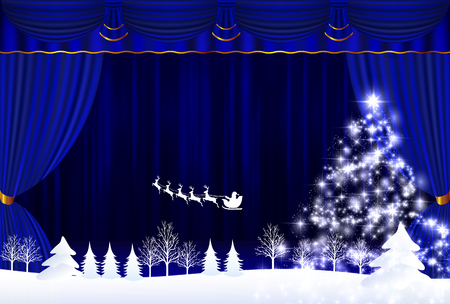 Christmas snow Santa backgroundのイラスト素材