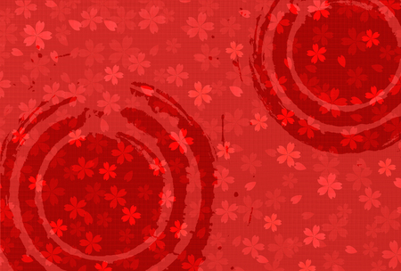 Cherry Japanese paper greeting card backgroundのイラスト素材