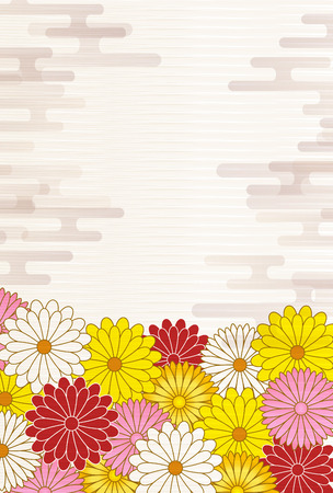 Chrysanthemum cloud New Year's card backgroundのイラスト素材