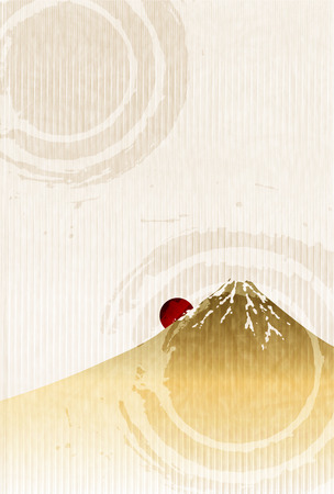 Fuji New Year's greeting card paper backgroundのイラスト素材