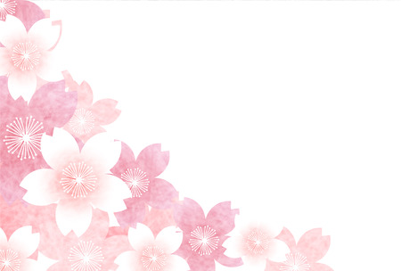 Cherry Spring New Year's card backgroundのイラスト素材