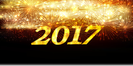 Fireworks New Year night sky backgroundのイラスト素材