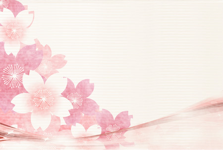 Cherry spring New Year card backgroundのイラスト素材