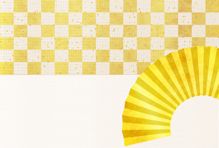 Japanese paper gold greeting card backgroundのイラスト素材