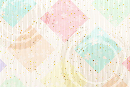 Japanese paper cherry greeting card backgroundのイラスト素材
