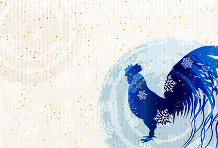 Rooster Chicken New Year's card backgroundのイラスト素材