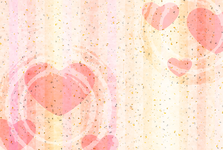 Valentine's Heart Japanese paper backgroundのイラスト素材