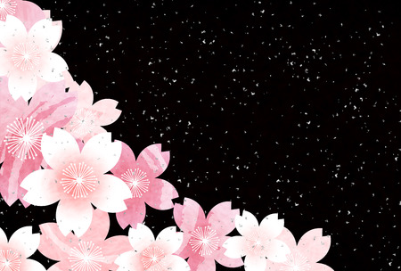 Cherry Japanese paper New Year's card backgroundのイラスト素材