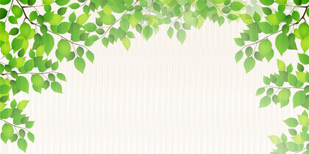 New green leaves Japanese paper backgroundのイラスト素材