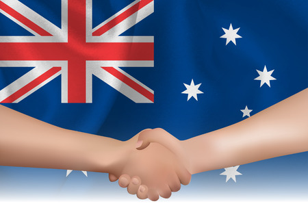 Australia national flag Handshake backgroundのイラスト素材