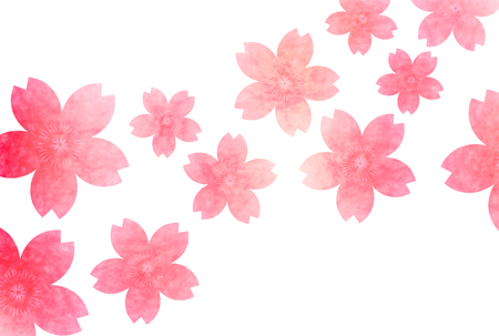 Cherry spring Japanese paper backgroundのイラスト素材