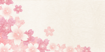 Cherry spring Japanese paper backgroundのイラスト素材