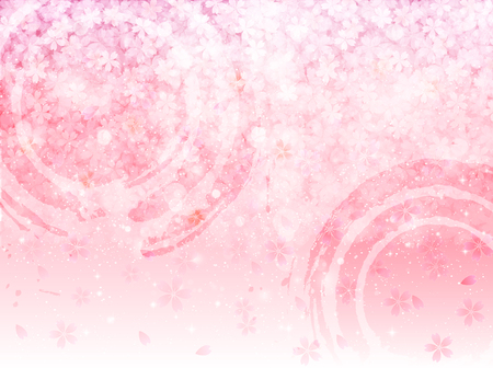 Cherry spring Japanese paper backgroundのイラスト素材