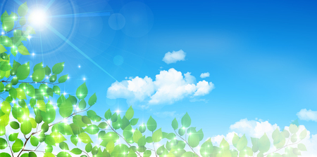 Fresh green natural scenery backgroundのイラスト素材