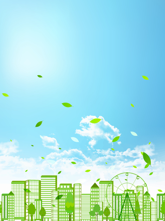 New Green Building Landscape Backgroundのイラスト素材