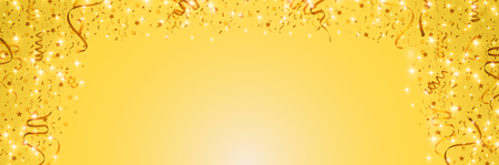 Ribbon paper gold backgroundのイラスト素材