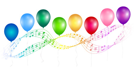 Balloon colorful musical note iconのイラスト素材