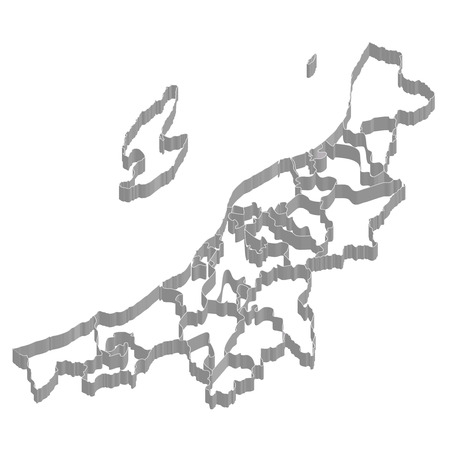Niigata Prefecture Map frame iconのイラスト素材