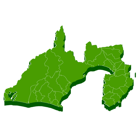 Shizuoka prefecture Map frame iconのイラスト素材