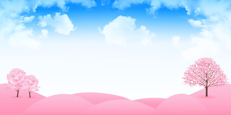 Cherry spring flower backgroundのイラスト素材
