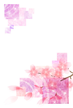 Cherry spring flower backgroundのイラスト素材