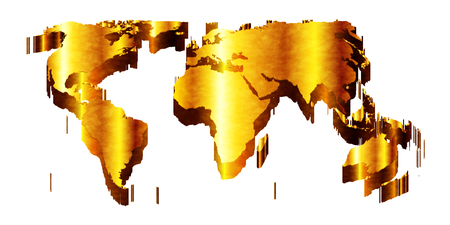World Map Gold Iconのイラスト素材