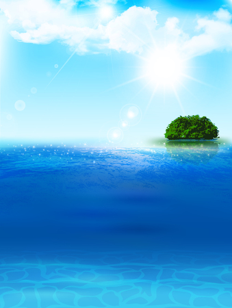 Sea landscape Summer backgroundのイラスト素材