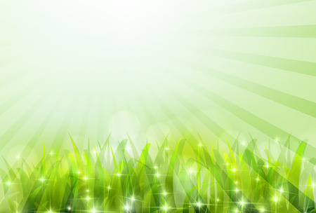 New green leaves landscape backgroundのイラスト素材