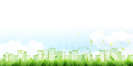New green building scenery backgroundのイラスト素材