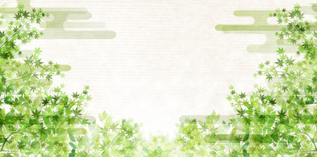 Fresh green leaf green backgroundのイラスト素材