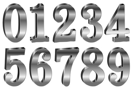 Numeral solid silver iconのイラスト素材