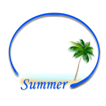 Summer sea frame iconのイラスト素材